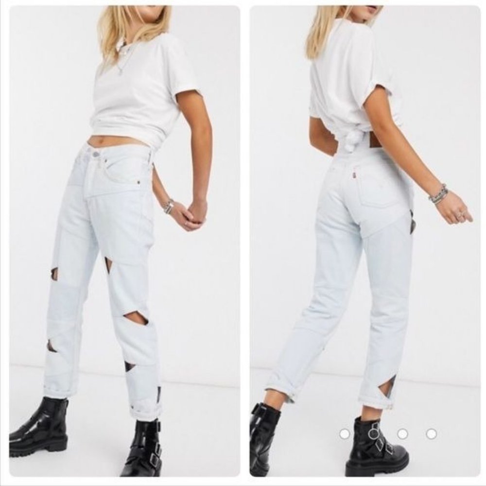 NWT Levi’s 501 Original Pieced Denim Cropped Jeans Size 29